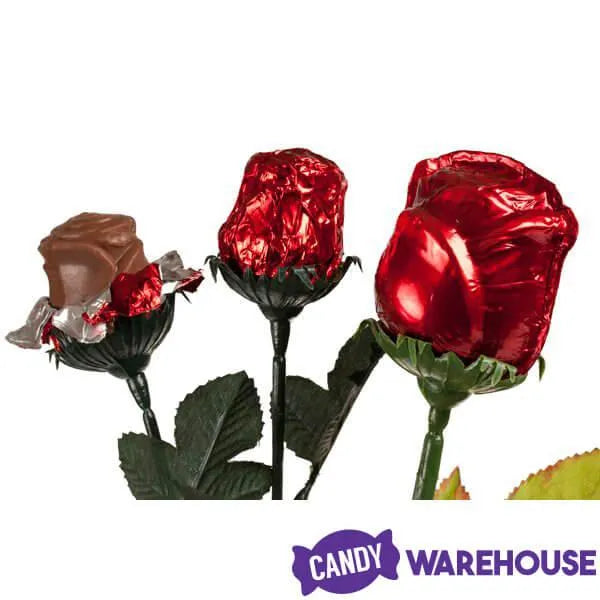 Madelaine Red Foiled Milk Chocolate Roses Bouquet: 12-Piece Florist Box