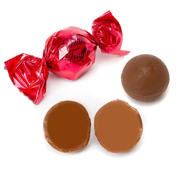 Madelaine Red Foiled Milk Chocolate Truffles: 30-Piece Tub