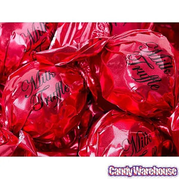 Madelaine Red Foiled Milk Chocolate Truffles: 30-Piece Tub