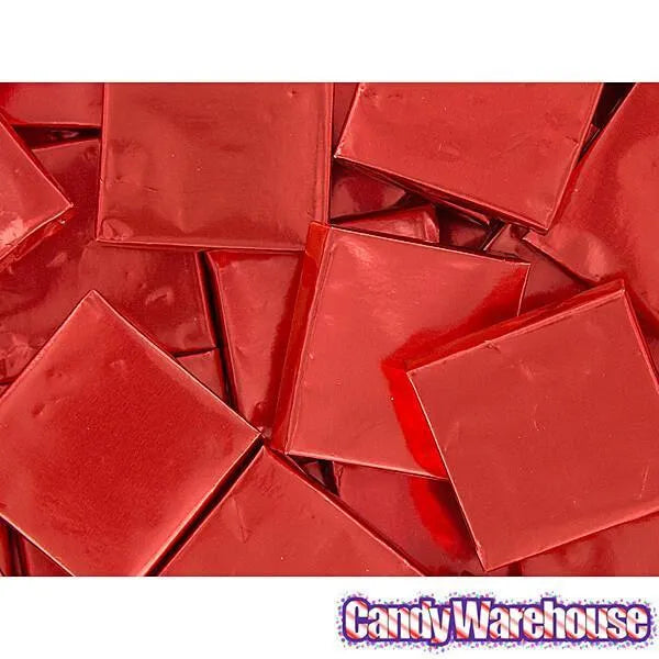 Madelaine Red Foiled Mint Dark Chocolate Squares: 5LB Box