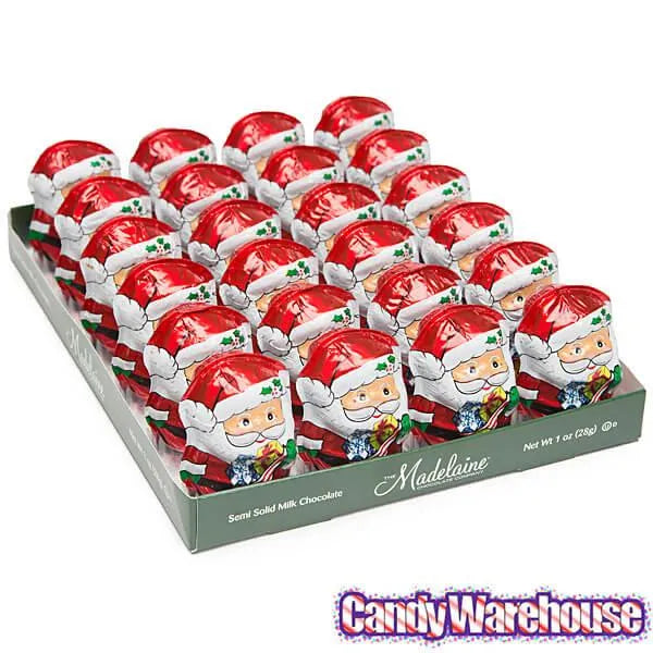 Madelaine Santa Claus Foiled 1-Ounce Semi-Solid Chocolates: 24-Piece Display