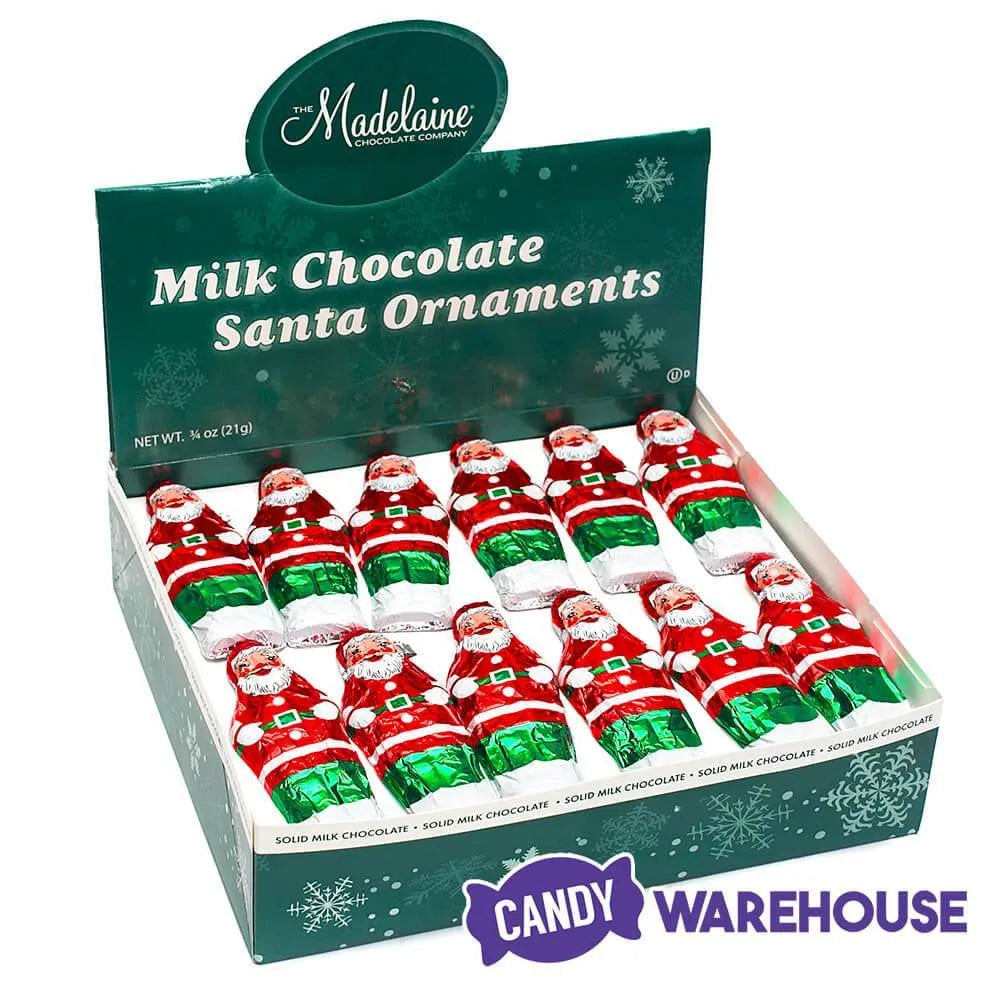 Madelaine Santa Foiled 3/4-Ounce Milk Chocolate Ornaments: 60-Piece Display