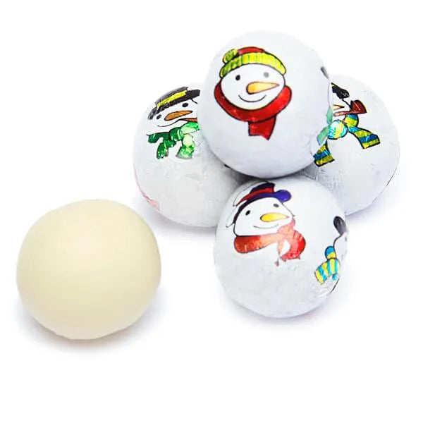 Madelaine Snowmen Foiled White Chocolate Balls: 5LB Bag