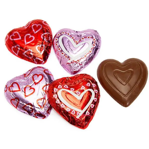 Madelaine Valentine Foiled Large Milk Chocolate Hearts: 60-Piece Box