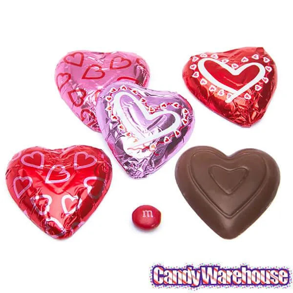 Madelaine Valentine Foiled Large Milk Chocolate Hearts: 60-Piece Box