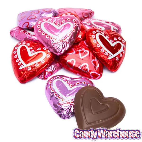 Madelaine Valentine Foiled Large Milk Chocolate Hearts: 60-Piece Box