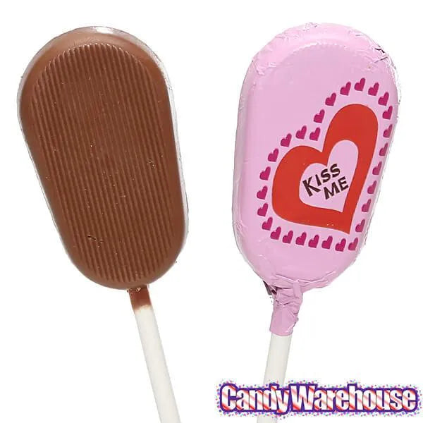 Madelaine Valentine Foiled Milk Chocolate Lollipops: 36-Piece Display