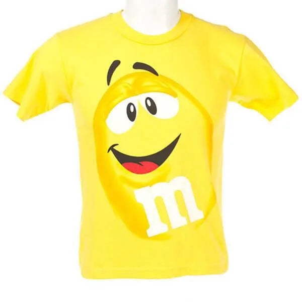 M&M's Candy Character Face T-Shirt - Youth - Yellow - Large