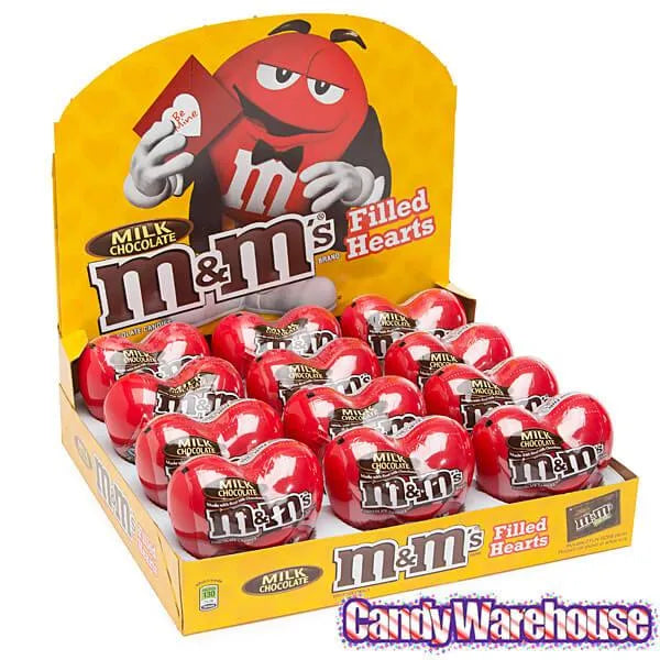 M&M's Candy Filled Valentine Heart Tins: 12-Piece Display