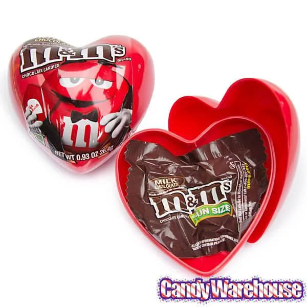 M&M's Candy Filled Valentine Heart Tins: 12-Piece Display