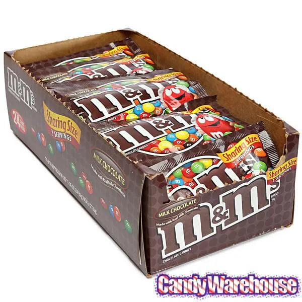 M&M's Candy King Size Packs - Plain: 24-Piece Box