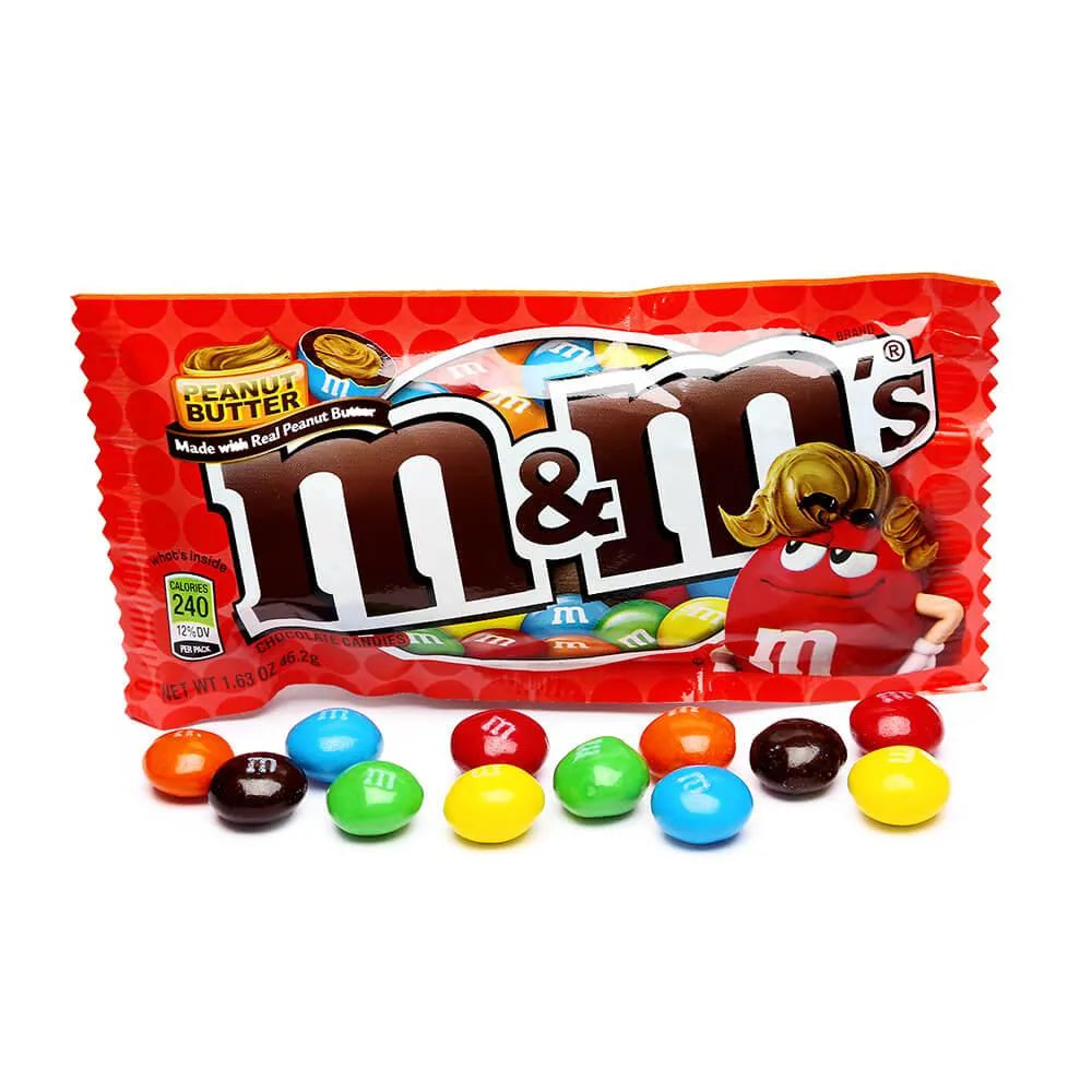 M&M's Candy Packs - Peanut Butter: 24-Piece Box