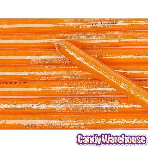 Mango Hard Candy Sticks: 100-Piece Box