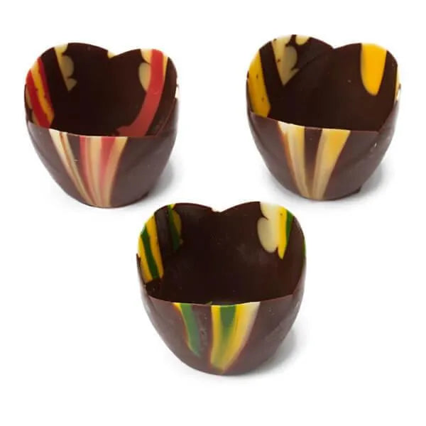 Marbled Chocolate Flower Cups: 6-Piece Box