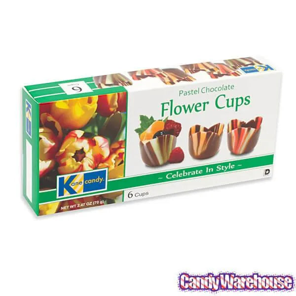 Marbled Chocolate Flower Cups: 6-Piece Box