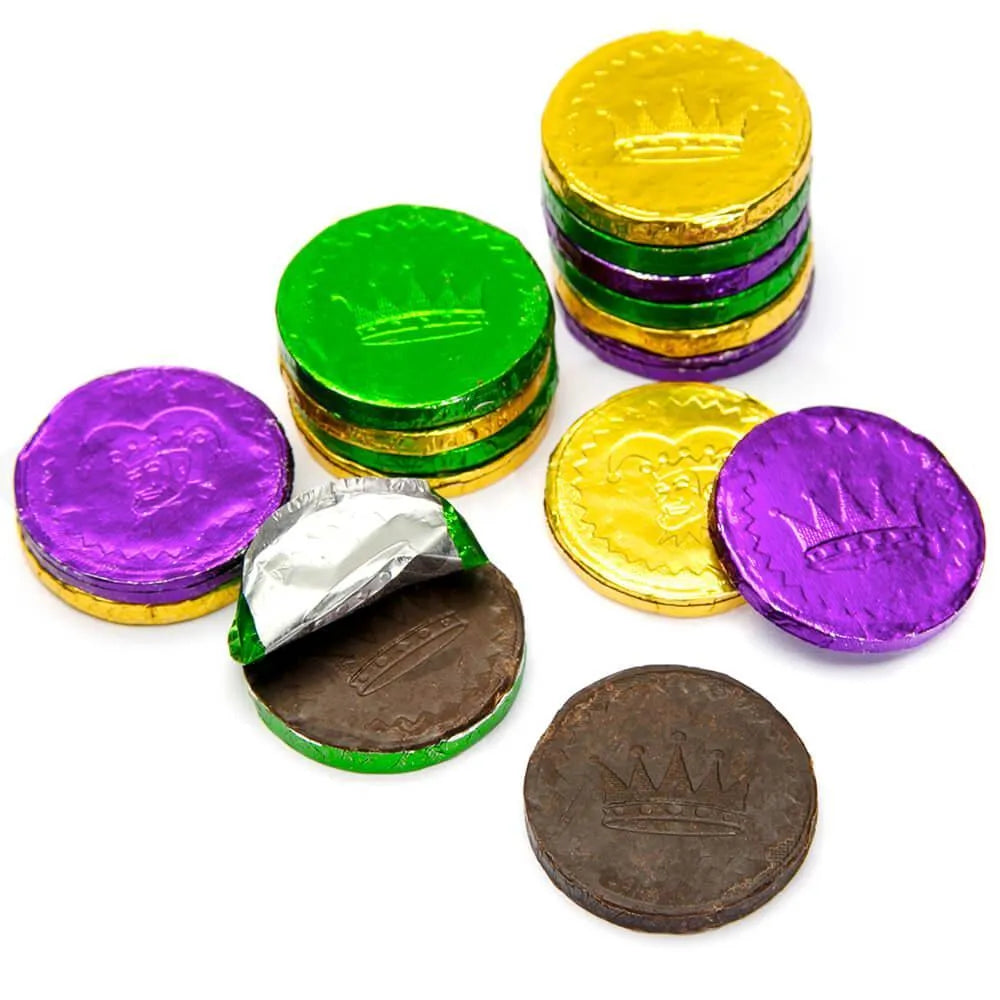 Mardi Gras Chocolate Coins Candy: 60-Piece Bag