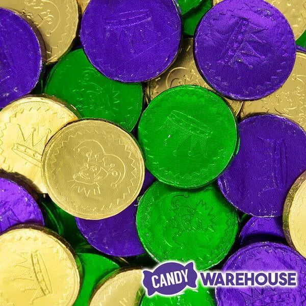 Mardi Gras Chocolate Coins Candy: 60-Piece Bag