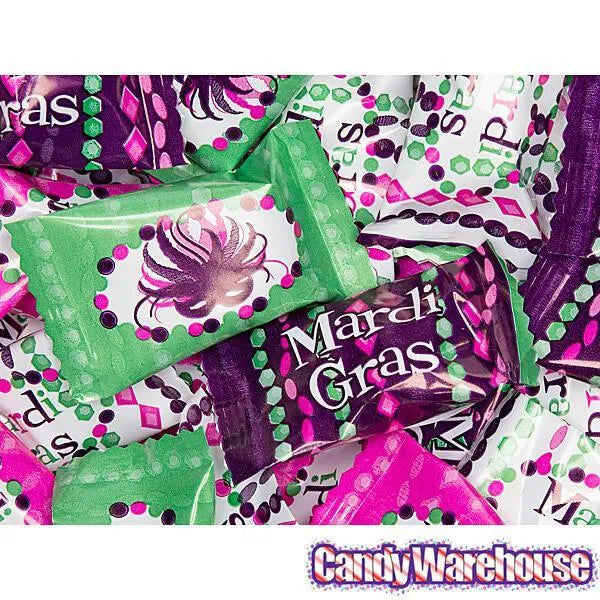 Mardi Gras Wrapped Buttermint Creams: 300-Piece Case