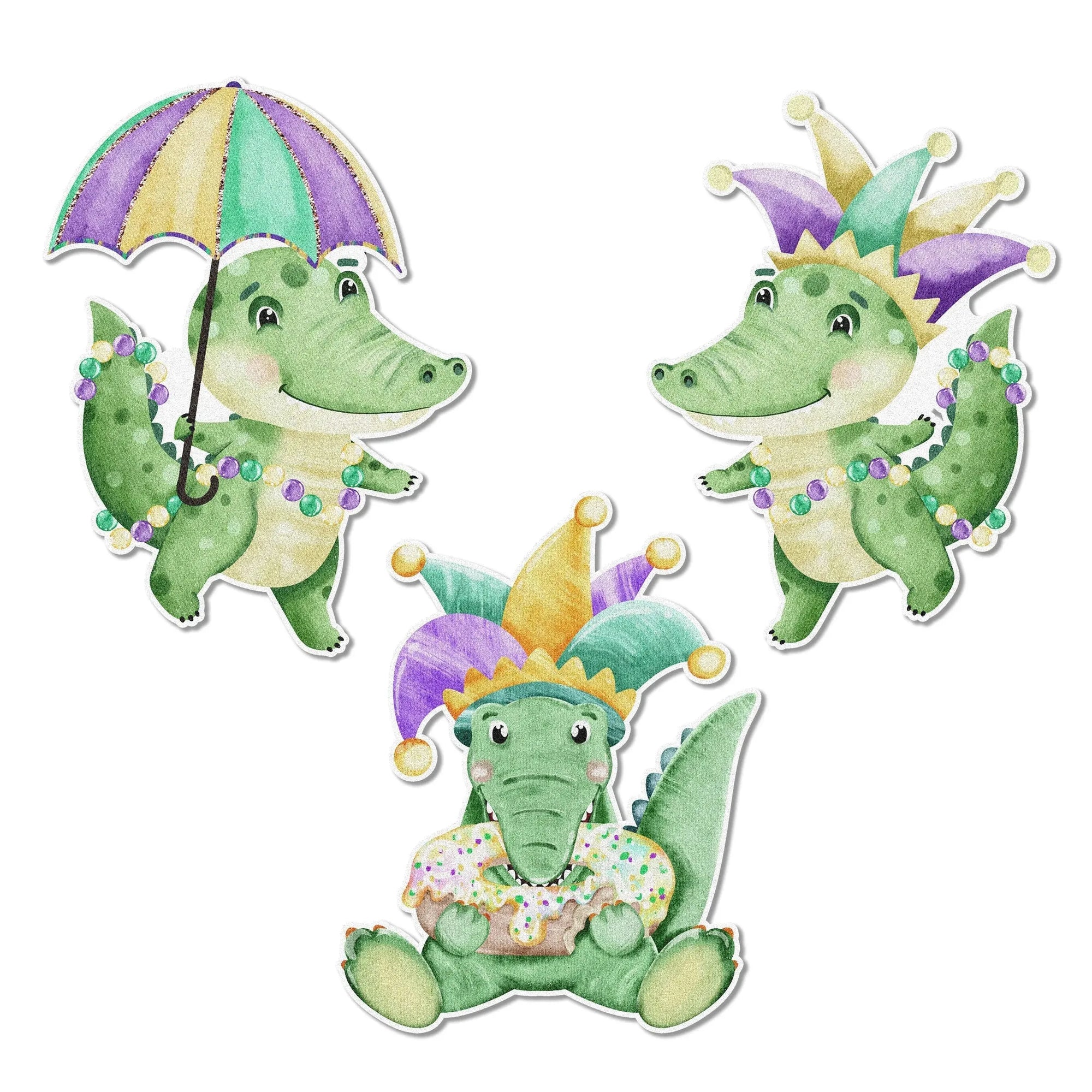 Sprinkle Pop Mardi Gras Gators Edible Cupcake Toppers