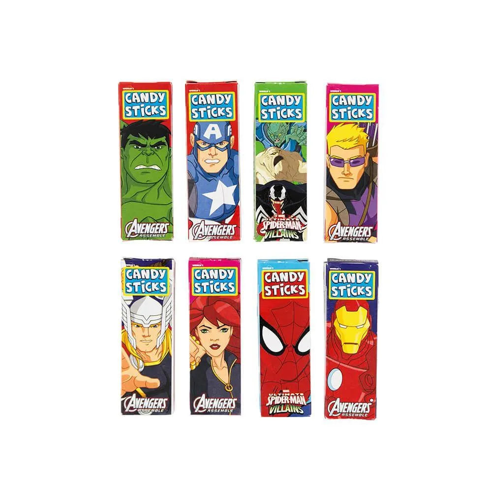 Marvel Cartoon Character Candy Sticks 2-Packs: 100-Piece Bag