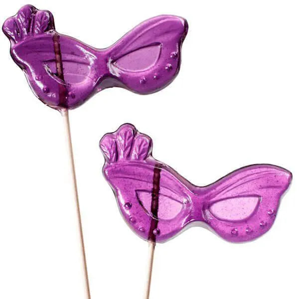 Masquerade Mask Hard Candy Lollipops: 12-Piece Bag