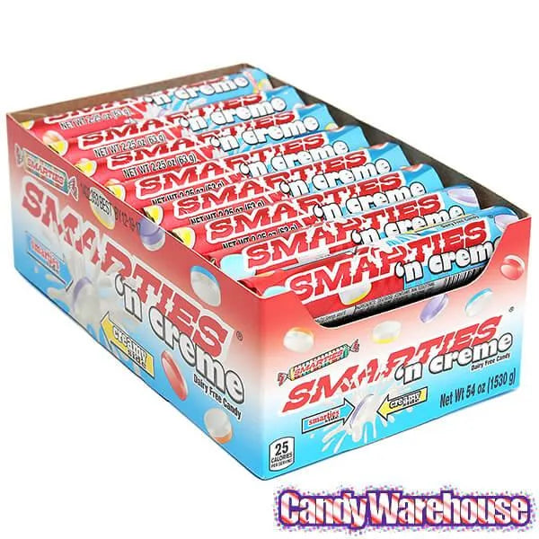 Mega Smarties 'n Creme Candy Rolls: 24-Piece Box