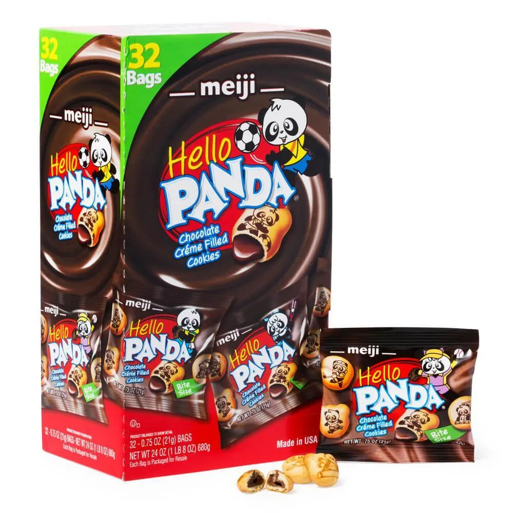 Meiji Hello Panda Chocolate Creme Filled Cookies: 32-Piece Box