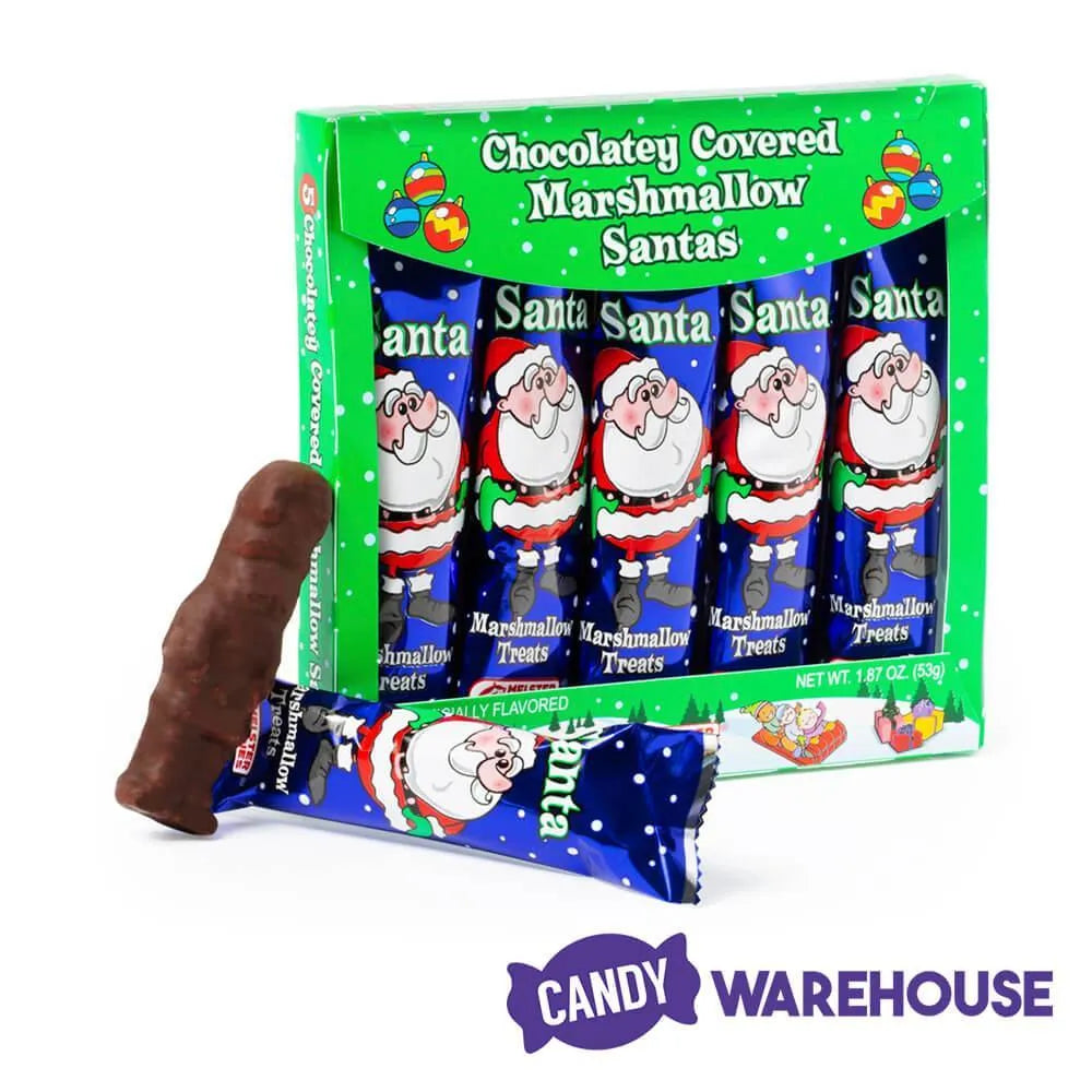 Melster Candies Chocolatey Covered Marshmallow Santas: 5-Piece Box