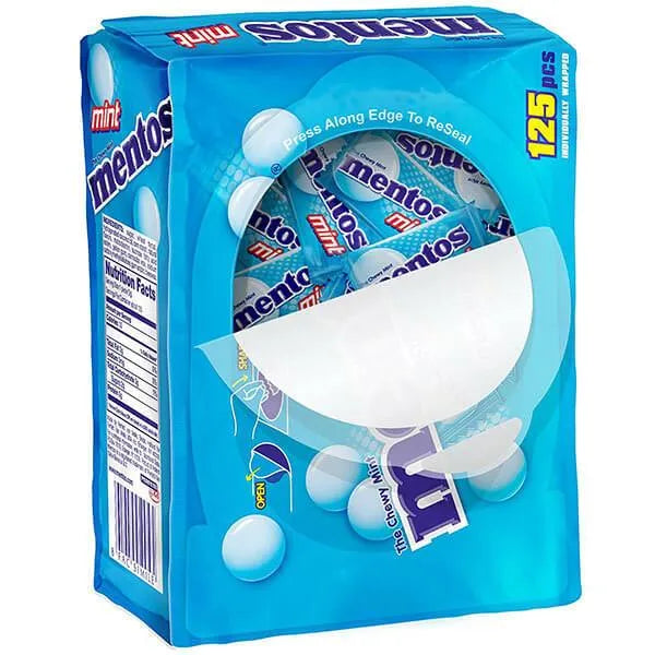 Mentos Mint Candy Single Packs: 125-Piece Bag