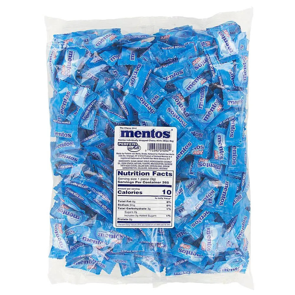 Mentos Mint Candy Single Packs: 385-Piece Bag