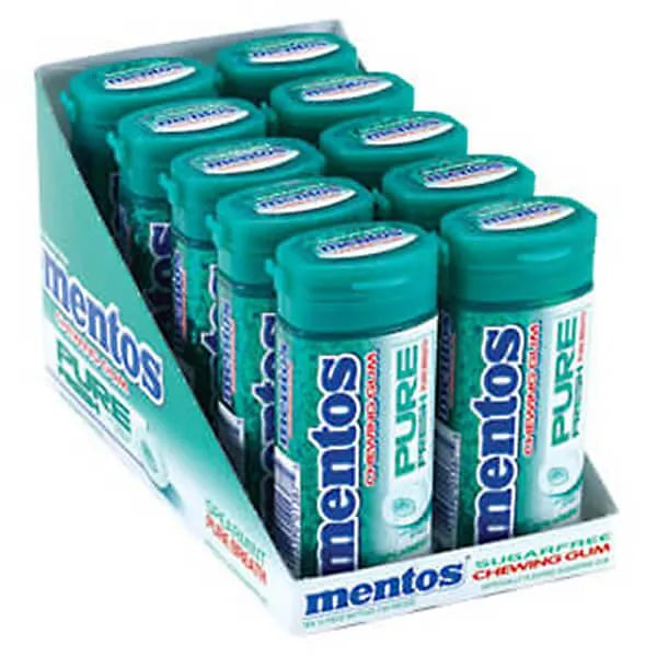 Mentos Pure Fresh Sugar Free Chewing Gum Packs - Spearmint: 10-Piece Box