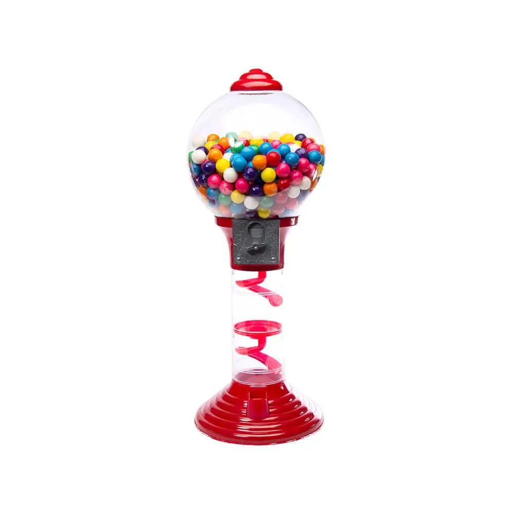 Metal 2-Foot Spiral Gumball Machine with Gumballs