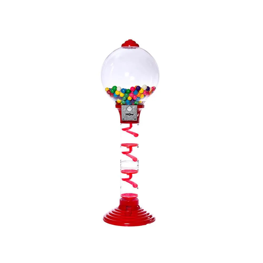 Metal 3-Foot Spiral Gumball Machine with Gumballs