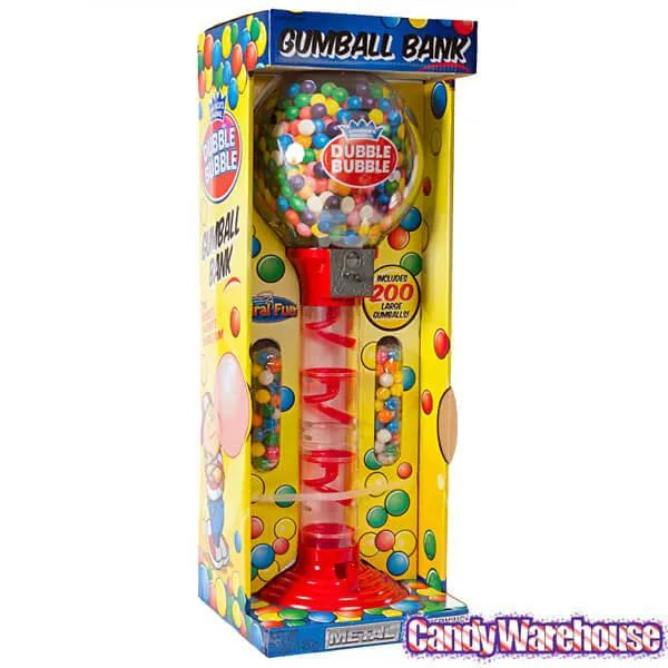 Metal 3-Foot Spiral Gumball Machine with Gumballs