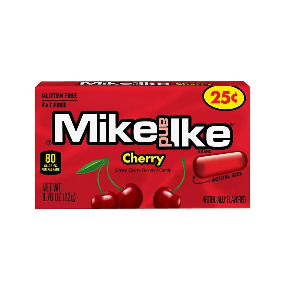 Mike and Ike Cherry Candy Mini Packs: 24-Piece Box