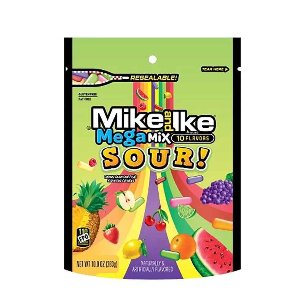 Mike and Ike Mega Mix Sours 10-Ounce Bag