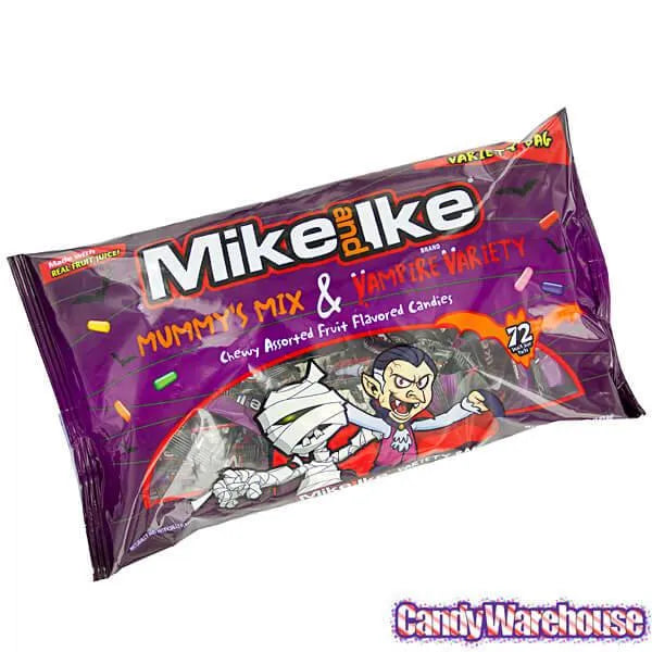 Mike and Ike Mummy Mix and Vampire Variety Halloween Candy Packs: 72-Piece Bag