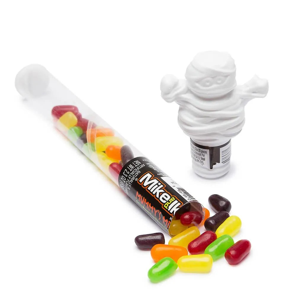 Mike and Ike Mummy Mix Candy Tube Toppers: 12-Piece Display