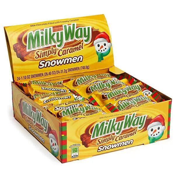 Milky Way Simply Caramel Snowman Christmas Candy Bars: 24-Piece Box