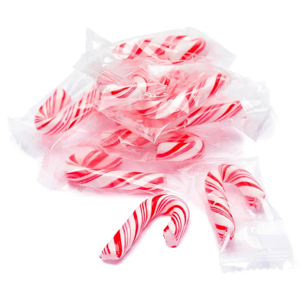 Mini Candy Canes - Red and White: 100-Piece Tub