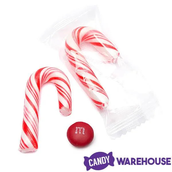 Mini Candy Canes - Red and White: 100-Piece Tub