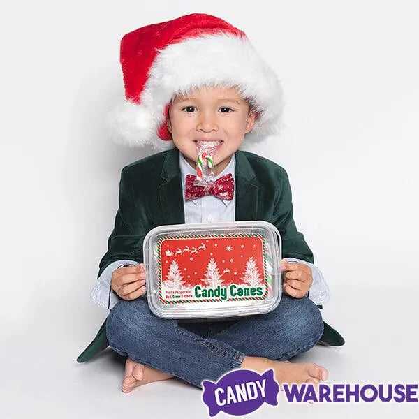 Mini Candy Canes - Red, Green, and White: 100-Piece Tub