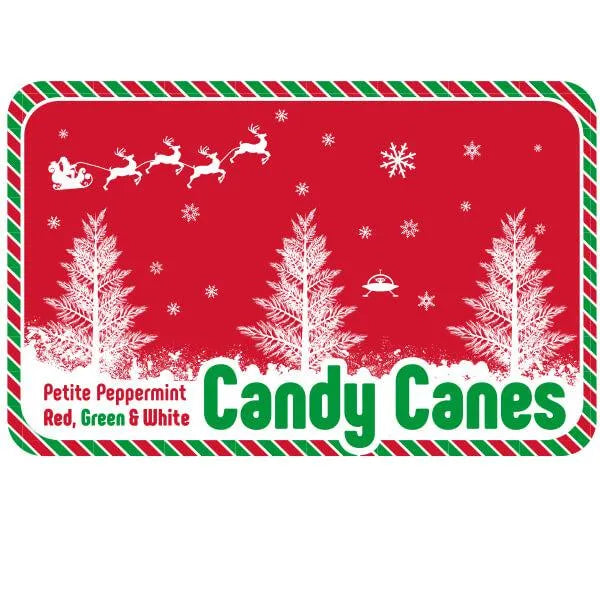 Mini Candy Canes - Red, Green, and White: 100-Piece Tub