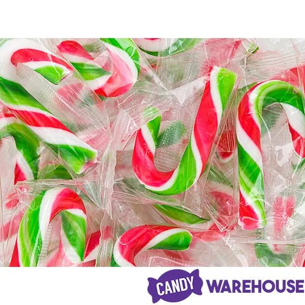 Mini Candy Canes - Red, Green, and White: 45-Piece Jar