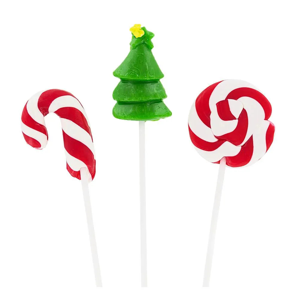 Mini Christmas Lollipops on 12-Inch Sticks: 100-Piece Pack