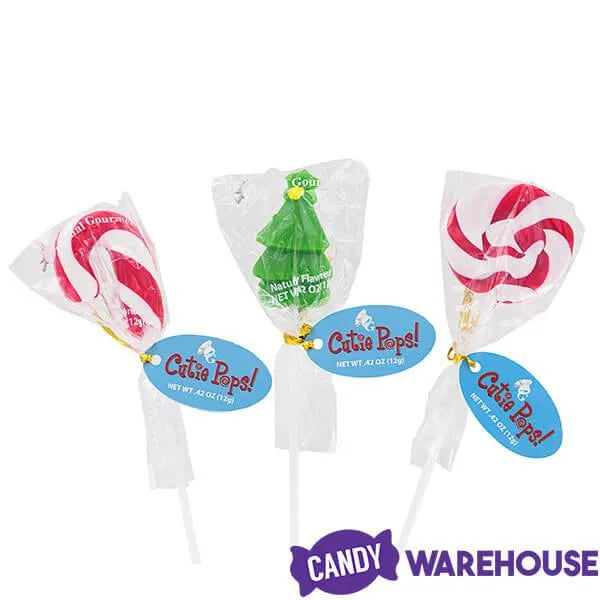 Mini Christmas Lollipops on 12-Inch Sticks: 100-Piece Pack