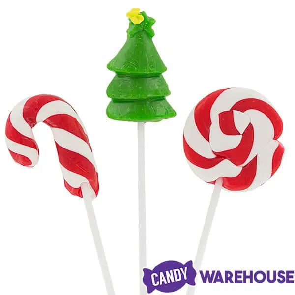 Mini Christmas Lollipops on 12-Inch Sticks: 100-Piece Pack