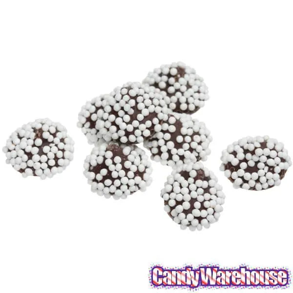 Mini Dark Chocolate Drops with White Nonpareils: 10LB Case