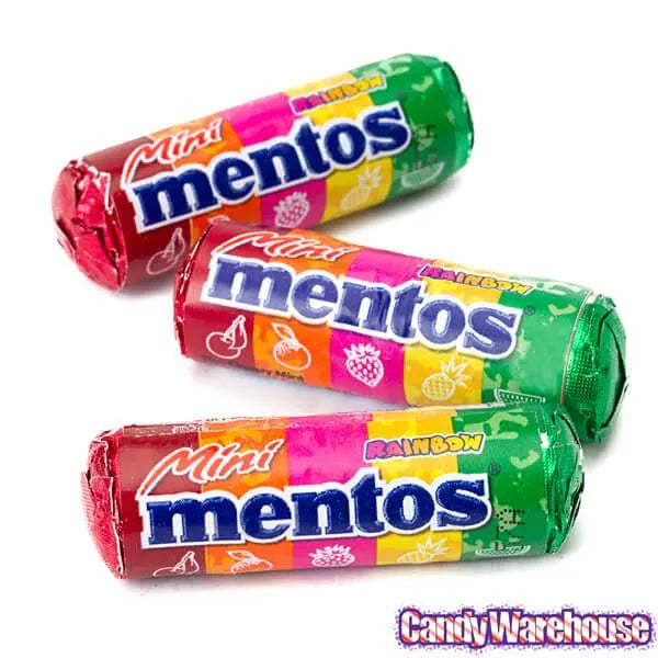 Mini Mentos Rainbow Candy Rolls: 100-Piece Tub