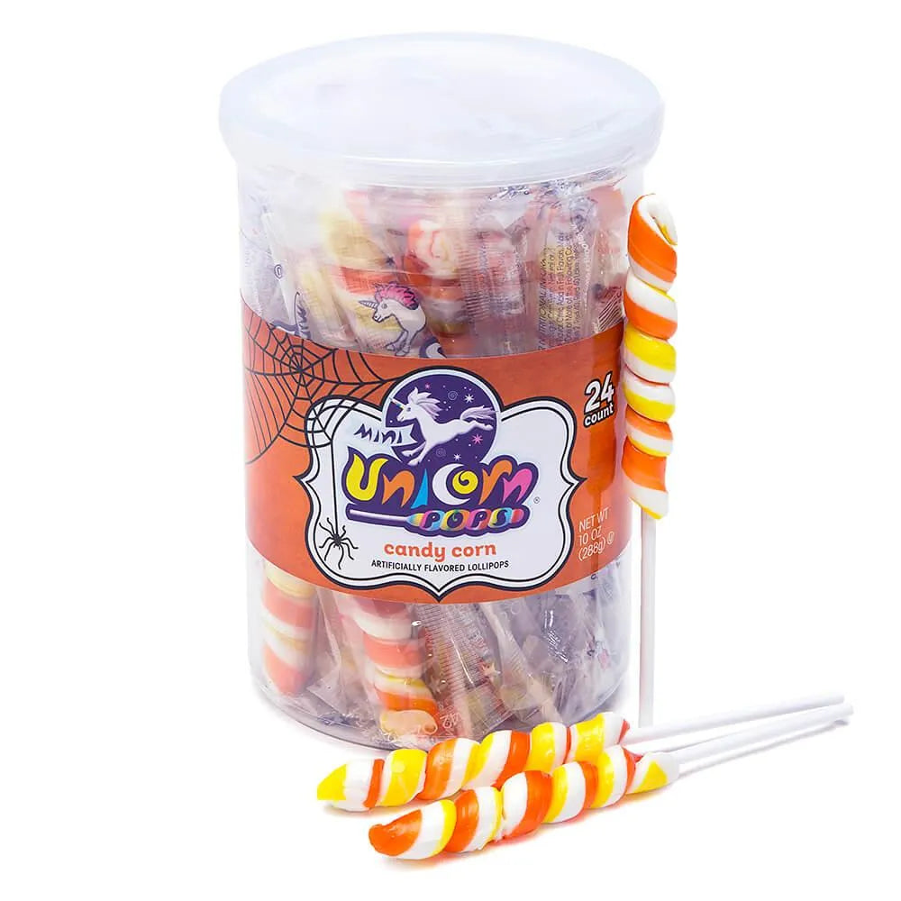 Mini Unicorn Pops Twist Suckers - Halloween: 24-Piece Jar